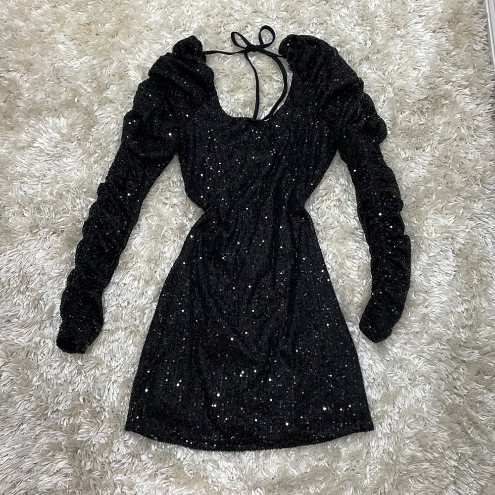 Black Sparkle Mini Dress